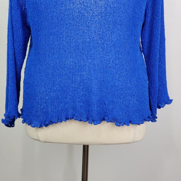 Kaktus Blue Loose Knit Stretchy Open Front Cardigan Shrug NEW NWT Size XXL - Picture 8 of 15